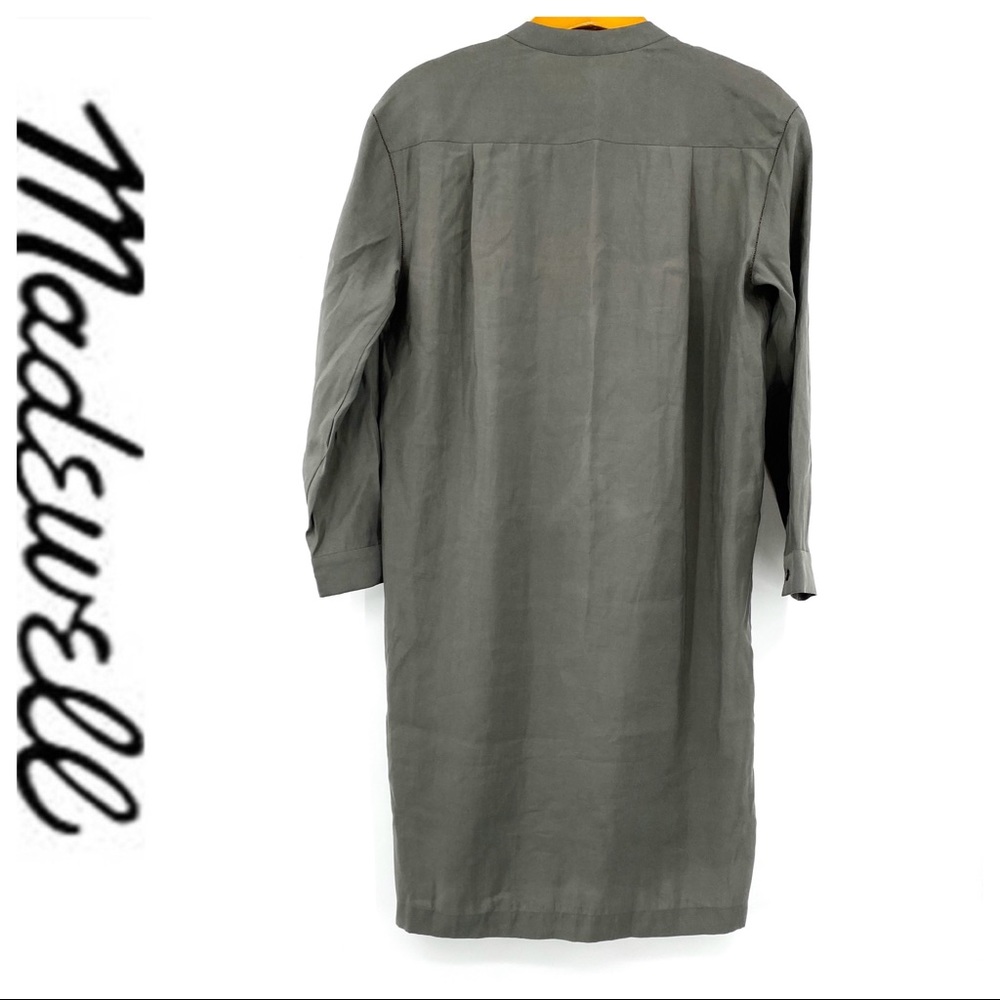 💕SALE💕NWT Madewell Green Pleat Tunic Shirt Dress - Picture 4 of 8